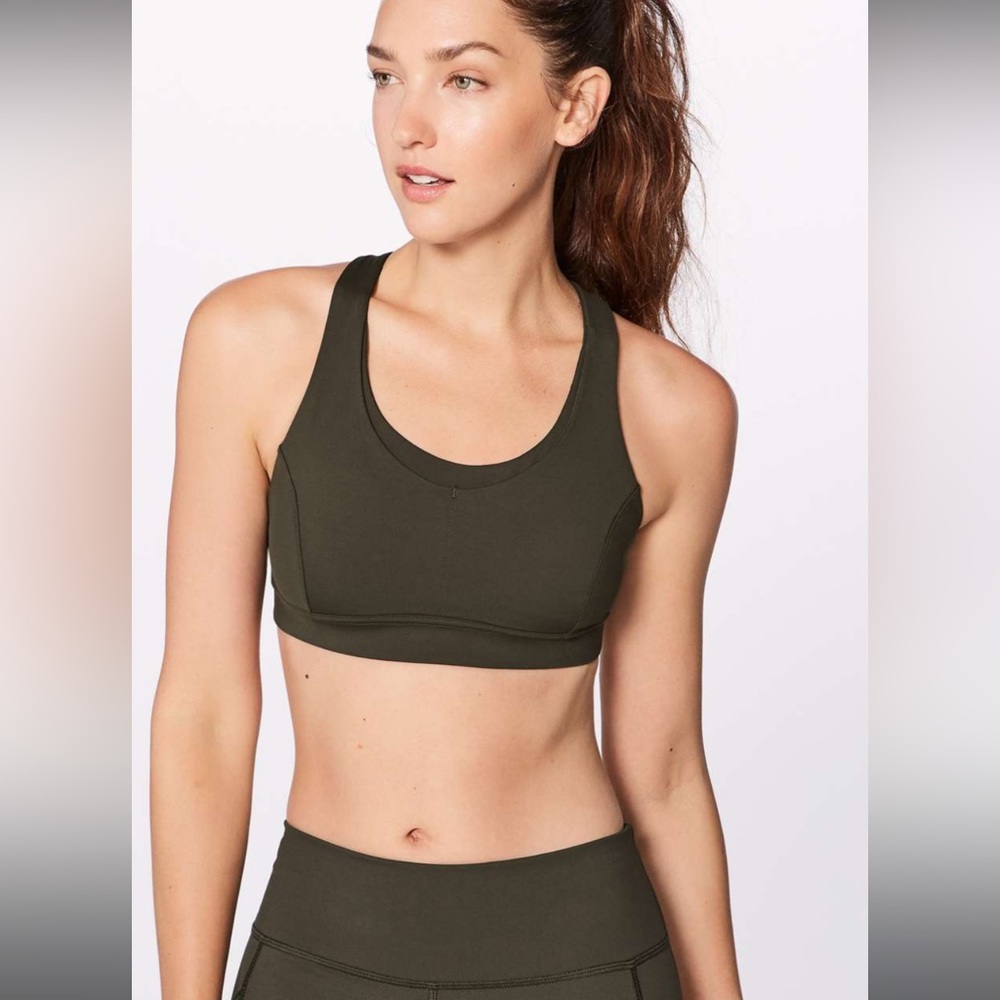 Lululemon Run On Sports Bra Dark Green
